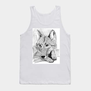 Hand drawn wolf (pen & ink) Tank Top